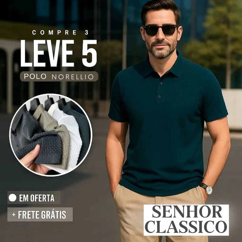 Camisa Polo Norellio — Malha de Seda Gelo